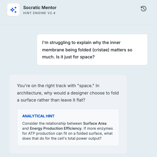 Socratic AI Chat Interface Mockup